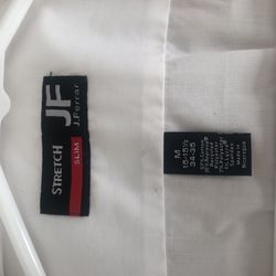 J Ferrar White Dress Shirt Size M 15-151/2 34-35