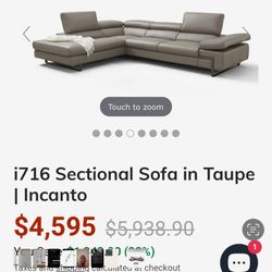 Copenhagen Gray Leather Sofa 