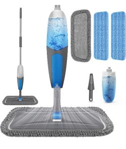 Spray Mops for Floor Cleaning - Microfiber Wet Dry Dust Mop for Hardwood Laminate Wood Tile Vinyl Floors with 3 Washable Pads fit for Swiffer PowerMop