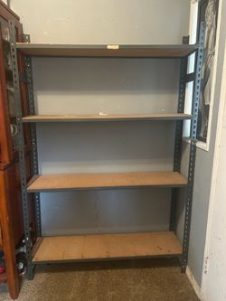 Metal wood shelf rack