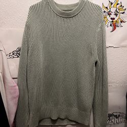 American Eagle Outfitters Sage Green Ribbed Crewneck Sweater
