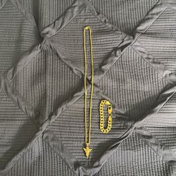 24k and 18k gold plated necklace and bracelet