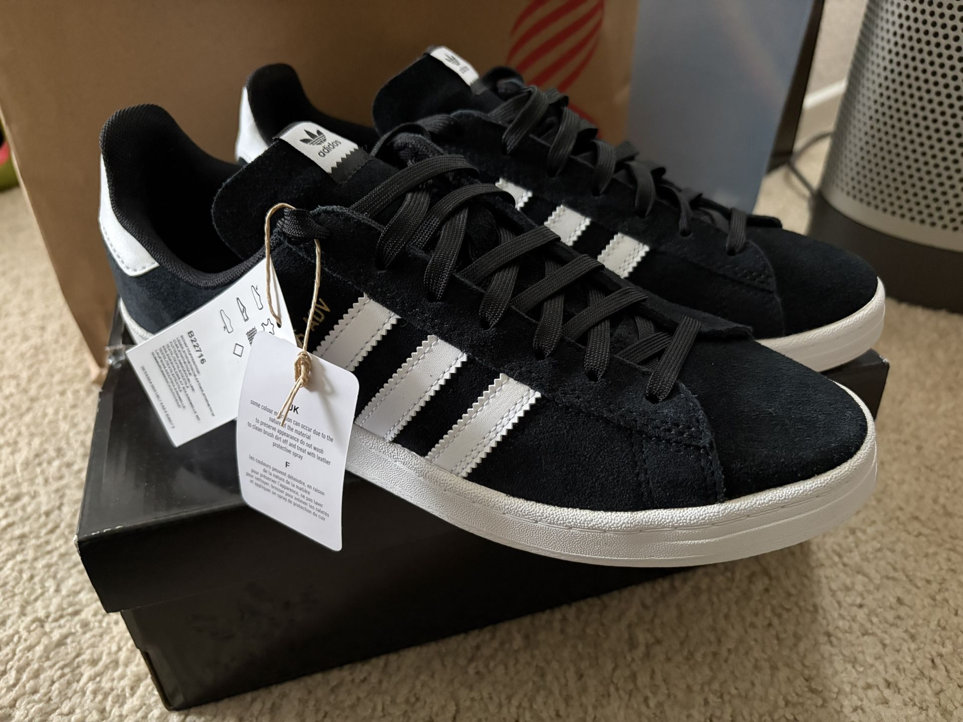 Adidas Campus ADV Black Suede/ White