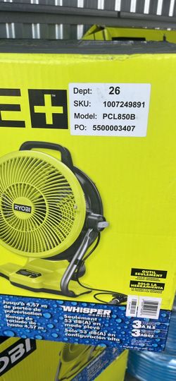 Ryobi PCL850B Cordless Fan