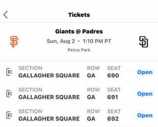 Padres V Giants 8/2
