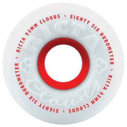 Ricta Clouds 53mm 86a Duro White Red Core Premium Skate Wheels