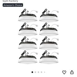 200W 8 Pack UFO LED High Bay Light with Reflector 28,000lm 5000K LED High Bay Lights AC110-277V 5' Cable with Plug Waterproof UFO Lights for Garage Sh