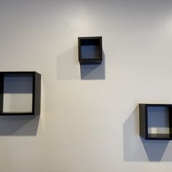 Floating Square Black Shelves 