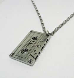 Vintage Retro Cassette Tape Metal Necklace Unisex Men's Women's 