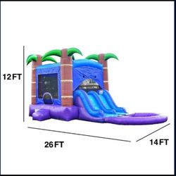 Bounce House W/ Slide And Pool 