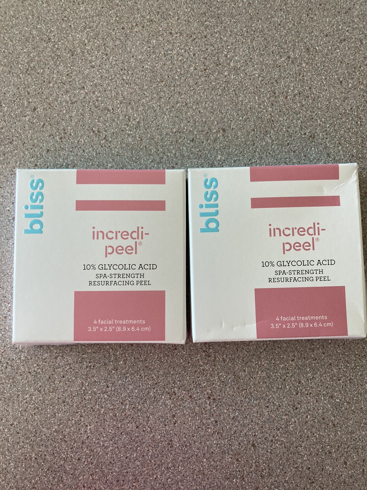NWT Bliss Incredipeel 10% Glycolic Acid Spa-Strength Resurfacing Peel 2 boxes bundle