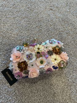 Bebe Floral Embellished Clutch Bag