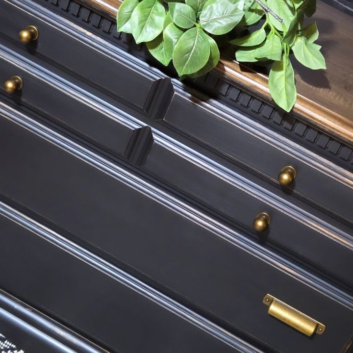 Distressed Black Dresser