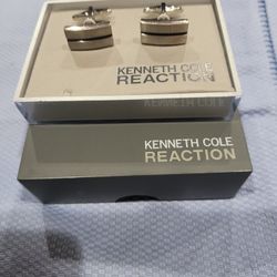 KENNETH COLE REACTION Silver Cufflinks