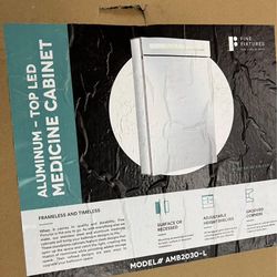 Medicine Cabinet with Mirror, LED Lighting Left Hinge