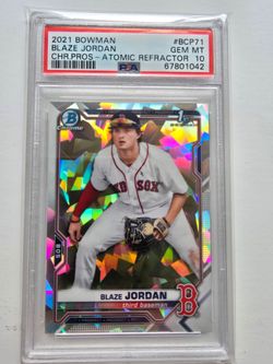 2021 BOWMAN CHROME PROSPECTS ATOMIC REFRACTOR #BCP71 BLAZE JORDAN PSA 10
