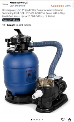 XtremepowerUS 13" Sand Filter & 3/4 HP Pool Pump - Complete System