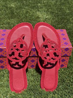 Red Tory sandals