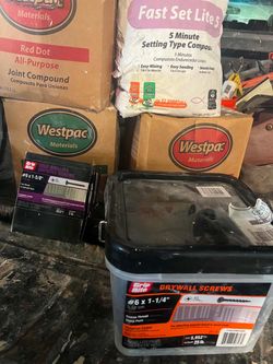 Drywall Supplies Lot – Joint Compound, Screws