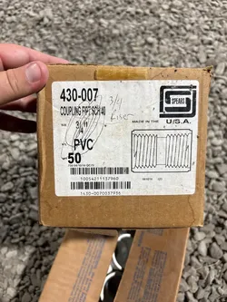 3/4" Spears Schedule 40 PVC Female Threaded Couplings FIPT - $45