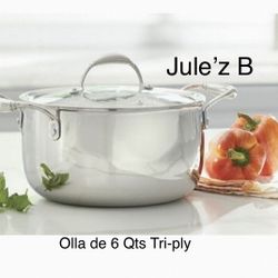 Princess House. Olla De 6 Qts Tri-ply Nueva En Su Caja 