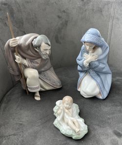 Lladró. Saint Joseph, Virgin Mary, Baby Jesus.
