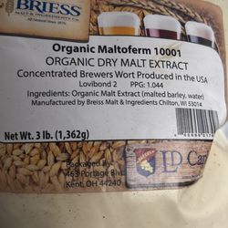 Briess Organic Dry Malt Extract – 3 lb – Home Brewing Ingredient – Sealed