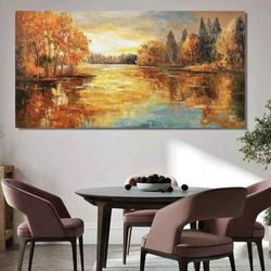 Brand new Tree Wall Art for Living Room, Gold and Black Print Painting for Bedroom, Ginkgo Picture Artwork Decor, Large Size 60x30 Inches