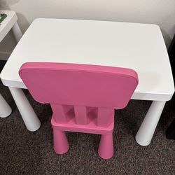 Ikea Mammut Children's Table Chair+lamp