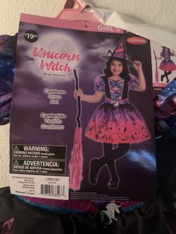 Size 6/6x Girls Unicorn Witch Costume