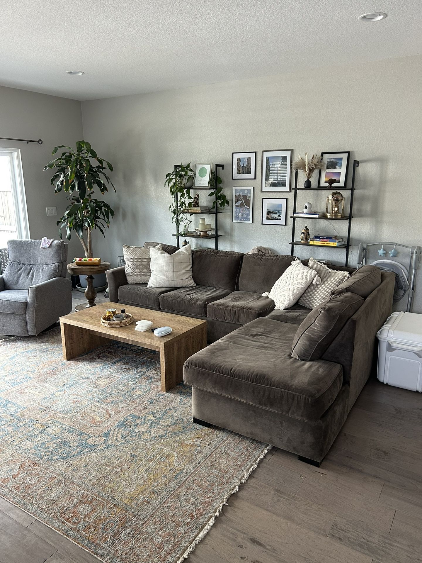 Brown/Grey Sectional Couch