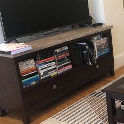 TV Stand - Wood With Stone Top