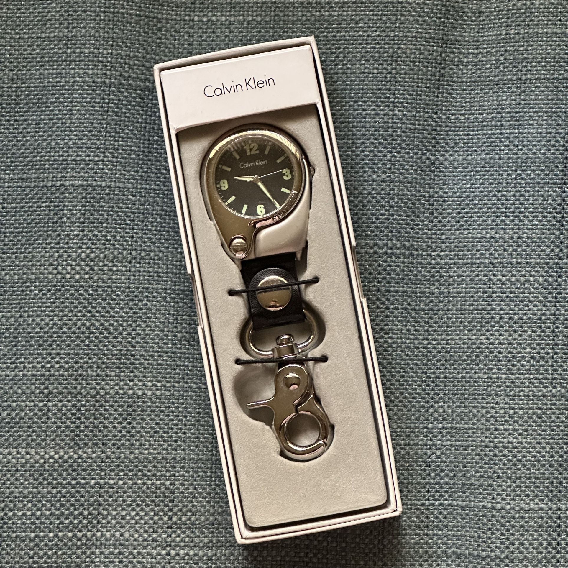 calvin klein black watch key chain