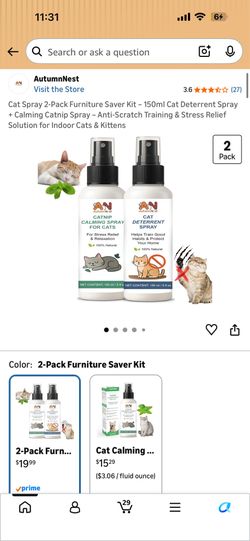 Cat catnip spray and cat calming spray and scratching reflex relief