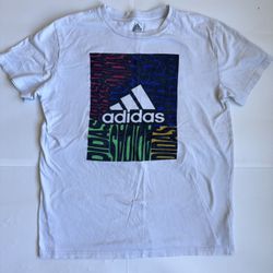 Mens Classic Adidas White  Casual Athletic Tee Size Large