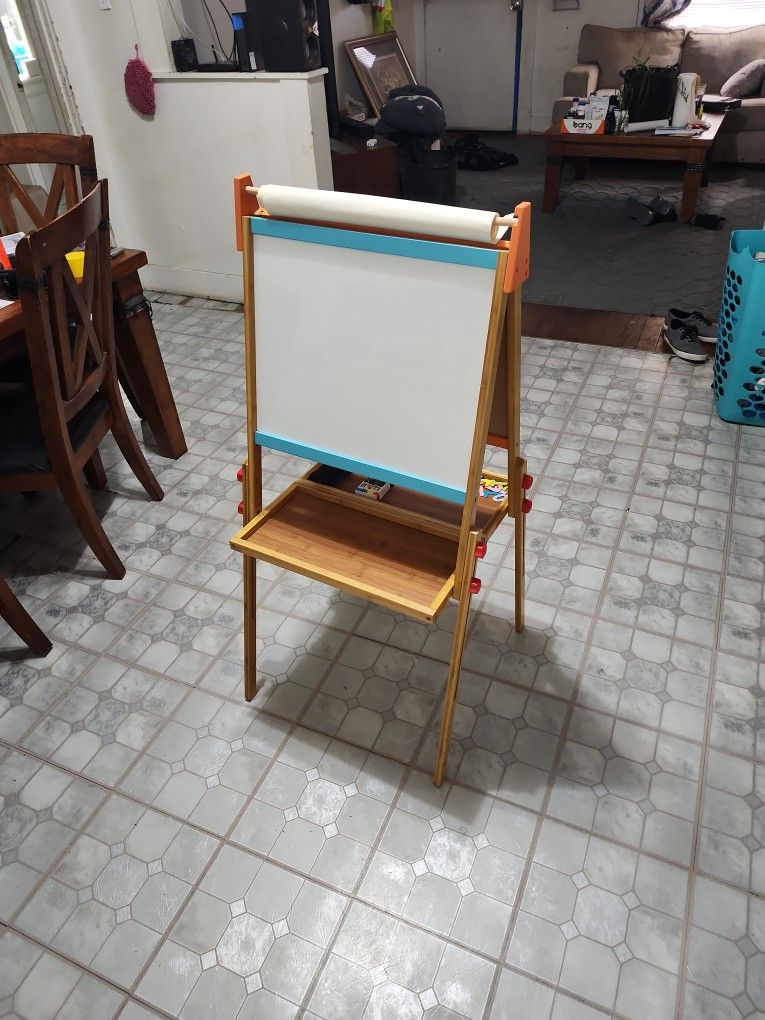 Art Easel Bamboo Lifting Vertical Double-sided Black And White Board Children