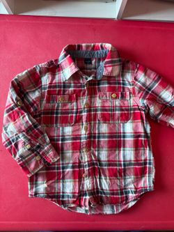 babyGap Toddler 4 Years Red Plaid Button-Up Shirt