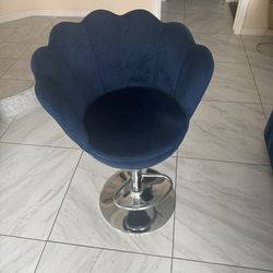 Blue Velvet Bar Stool