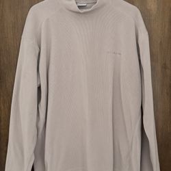 Columbia Men’s Beige Ribbed Turtleneck Sweatshirt with Logo, size L