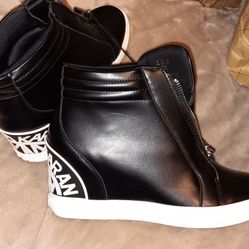 Donna Karan DKNY Women's Black & White Wedge Bootie 