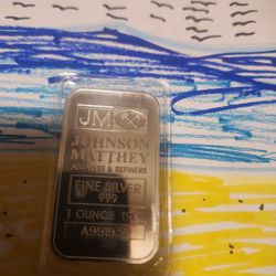 1 Oz BarSilver .999 Johnson Matthey