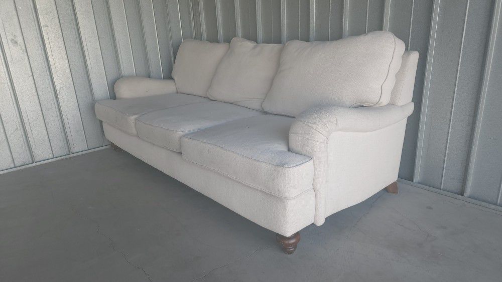 DELIVERY AVAILABLE!!! Light Beige Pottery Barn Down Stuffed Couch