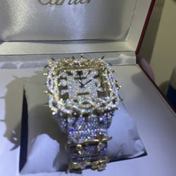 Moissanite Cartier inspire Crown of Thorns Diamond Watch