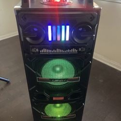 Wireless Music player - 10” Woofer  Bluetooth - Fm Radio - Rechargeable  MICROPHONE & CHARGER INCLUDED ! USB PORT - SD MEMORY SLOT - Portable  Compati