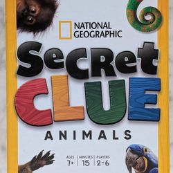 National Geographic Card Game Secret Clue Animals Kids Ages 7-10 NEW OPEN BOX