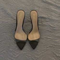 Clear /black Heels 