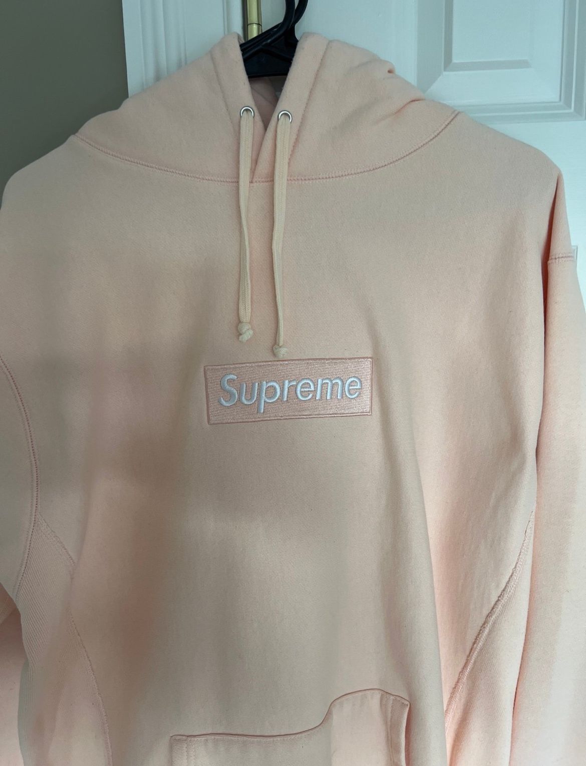 peach supreme hoodie size xl