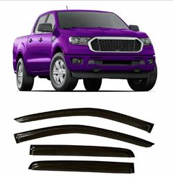 ZZDSNJ Tape-On Windows Visor 4-Piece For 2019-2023 Ford Ranger(Supercrew)