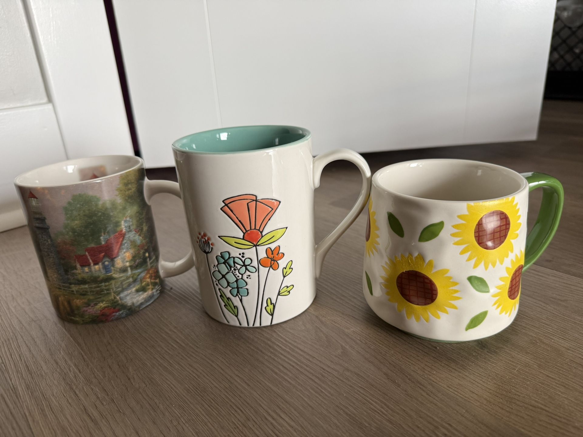 Floral Ceramic Mug Set - Multicolor