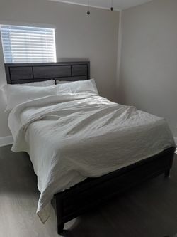 Queen Bed Frame + Mattress + Box Spring